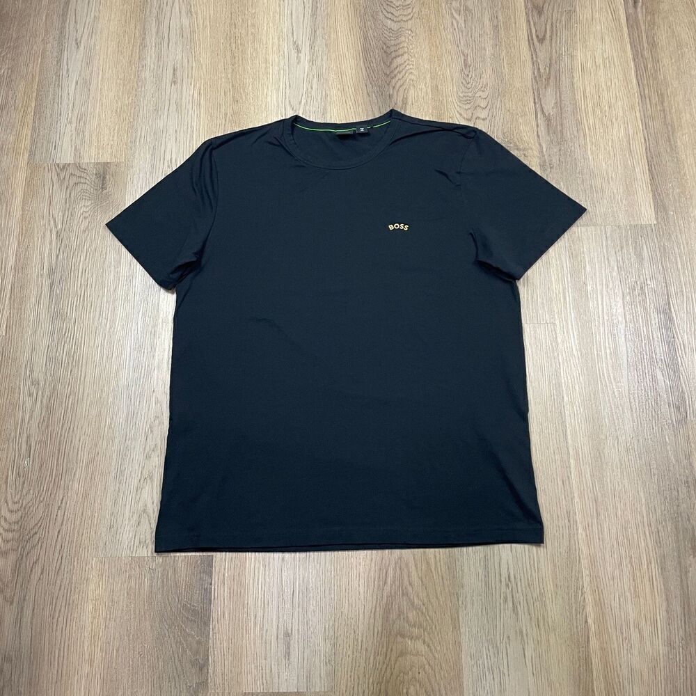 Hugo Boss Shirt Mens 2XL Black Designer Casual Short Sleeve